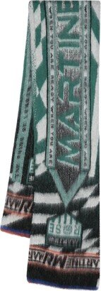 Intarsia-Knit Logo Scarf-AA