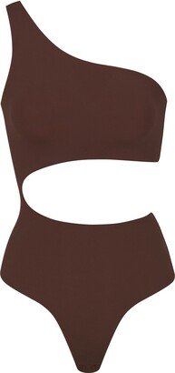 Fits Everybody One Shoulder Cut Out Bodysuit | Cocoa