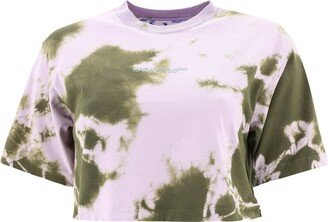 Logo Detailed Tie-Dye Cropped Top