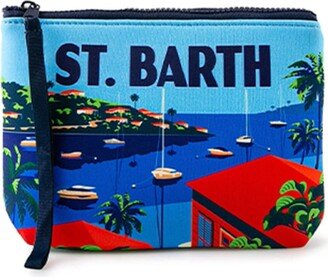 Aline Scuba Pochette With St.barth Postcard Print