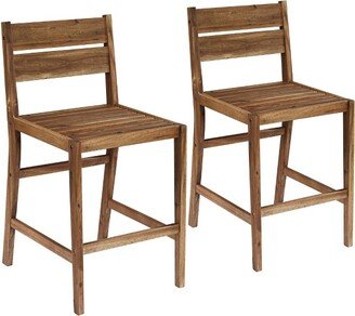 Teal Island Designs Wood Outdoor Bar Stools 24