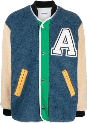 Logo-Patch Fleece Liner Varsity Jacket