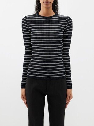 Striped Ribbed-jersey Sweater