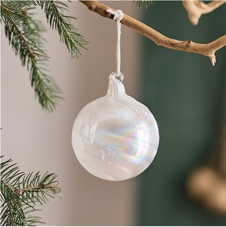 Milky Iridescent Glass Globe Ornament