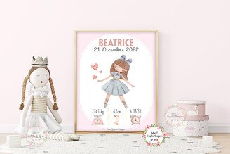 Picture For Birth Of Ballerina Girl, Gift Idea Birth, Baptism, Birthday, Party Kit, First Months Cards