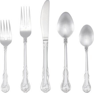 Riverridge Bouquet 46 Piece Monogrammed Flatware Set - L, Service for 8