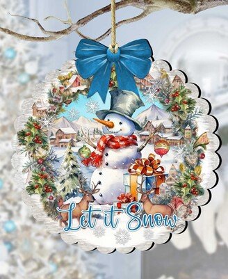 Let it Snow Christmas Wooden Ornaments Holiday Decor G. DeBrekht