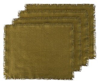 Essential Set of 4 Cotton Placemats in Olive
