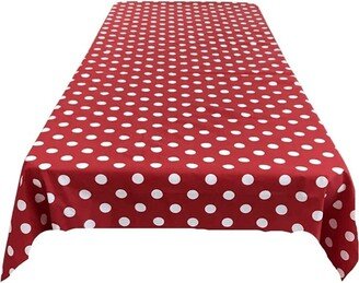 Rectangular Polka Dot Poly Cotton Tablecloth | White On Red, Choose