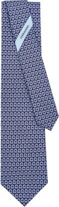 Gancini-print silk tie-AC