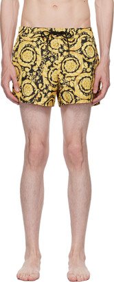 Black & Gold Barocco Swim Shorts