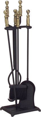 Westminster Fireplace Set of 4 Tools, 30 Inch Tall, Black and Antique Brass