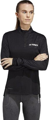 adidas Outdoor Terrex Multi 1/2 Zip Long Sleeve Tee (Black) Women's Clothing