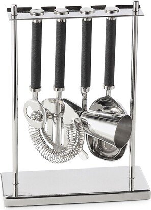 Roselli Black Velvet 5-Piece Bar Tool Set