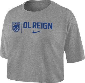 OL Reign Women's Dri-FIT Soccer Cropped T-Shirt in Grey