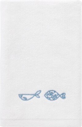 Fin Bay Fish Embroidered Cotton Fingertip Towel, 11