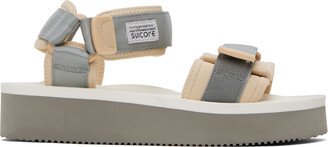 Gray & White CEL-PO Sandals