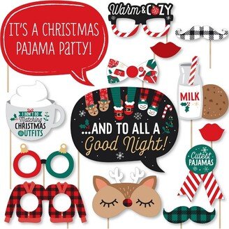 Big Dot of Happiness Christmas Pajamas - Holiday Plaid PJ Party Photo Booth Props Kit - 20 Count-AA