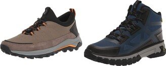 BASS OUTDOOR Men's Peaks Seamless Hiking Boots and Trek Stretch Hiker Shoe - Outdoor Essentials 2 Set Bundle