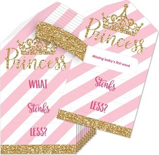 Big Dot Of Happiness Little Princess Crown - Party Game Cards - Conversation Starters Pull Tabs 12 Ct