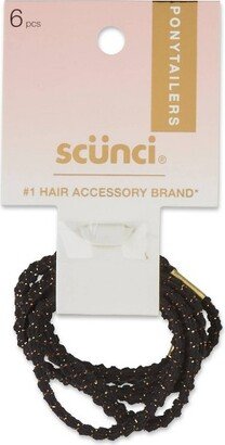 Basic Hair Band with Gold Metallic Textured - Black - 6ct