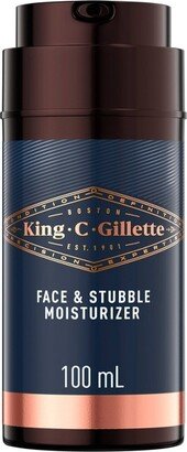 King C. Men's Face & Stubble Moisturizer with Vitamin B3 and B5 complex - Bergamot/Cedar Scent - 3.4 fl oz