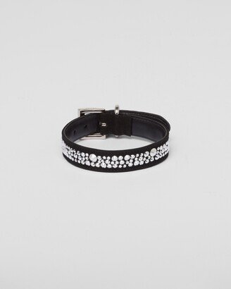 Crystal-studded Suede Pet Collar