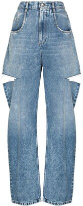 Distressed Straight-Leg Jeans-BL