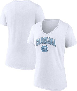 Women's Branded White North Carolina Tar Heels Evergreen Campus V-Neck T-shirt
