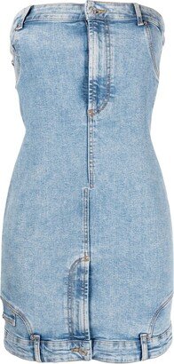 Bandeau-Style Denim Minidress