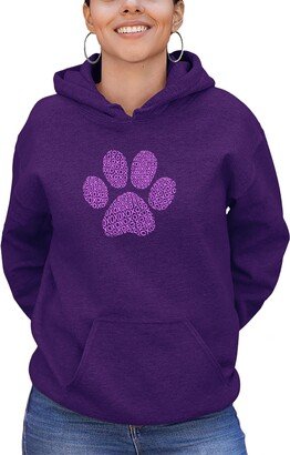 Women's Xoxo Dog Paw Word Art Hooded Sweatshirt