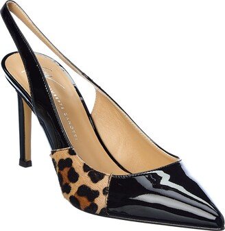 Formal 85 Patent & Haircalf Slingback Pump