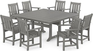 Oxford 9-Piece Square Farmhouse Dining Set with Trestle Legs