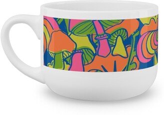 Mugs: Psychedelic Daydream - Blue And Neon Latte Mug, White, 25Oz, Multicolor