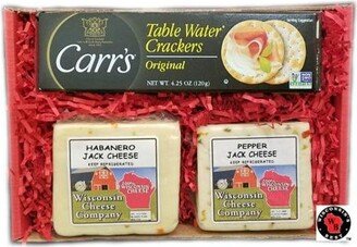 Wisconsin Classic Spicy Jack Cheese & Cracker Gift Box, Wisconsin Cheese Company. Gifts for Dad.