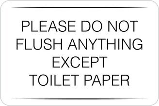 Flush Only Toilet Paper Aluminum Sign, Bathroom Signs