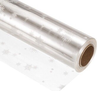 Unique Bargains Wrapping Paper Film Wrapper Snow for Flowers Baskets Gifts Wrap 98ft x 31in 3Mil