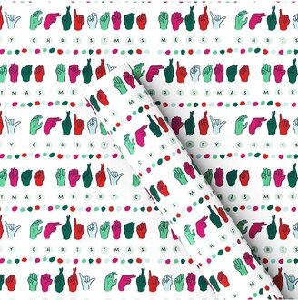 50 sq ft American Sign Language 'Merry Christmas' Gift Wrap White - Wondershop™