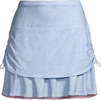 Lucky in Love Chambray Drawstring Layered Skort