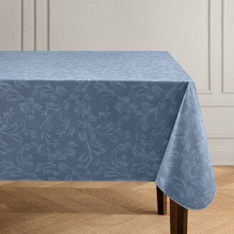 Camile Floral Scroll Damask Pattern Vinyl Indoor/Outdoor Tablecloth - Blue - 102x60