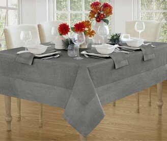 New Wave Metallic Border Linen Tablecloth, 70