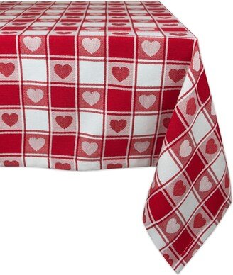 Woven Check Hearts Tablecloth 60