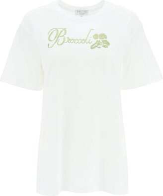 organic cotton t-shirt with rhinestones