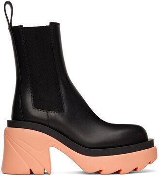 Black & Pink Flash Chelsea Boots