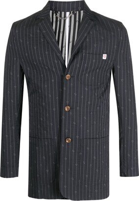 Single-Breasted Pinstripe Blazer