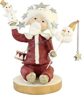 Dee Foust-Harvey Santa's Snow Puppets - One Figurine 8.75 Inches - Christmas Santa Snowman - 81136 - Polyresin - Red