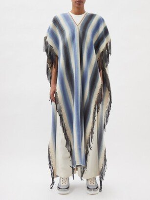 Striped Cashmere-blend Poncho