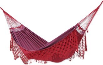 Handmade Rosy Hibiscus Reversible Cotton Hammock