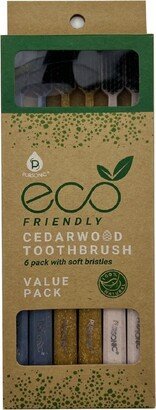 100% Eco-friendly Cedarwood Toothbrushes (6 Pack)