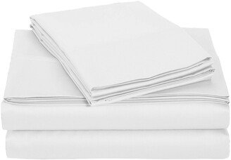 University 6 Piece White Solid Full Sheet Set